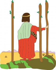 Three of Wands from Georgie's Tarot