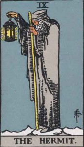 #9 The Hermit from the Smith Waite Tarot