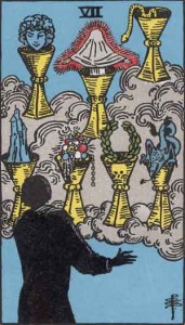 7 of Cups from the Rider Waite Smith Tarot