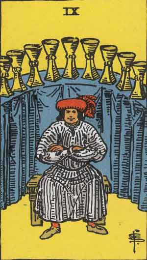 9 of Cups from the Rider Waite Smith Tarot