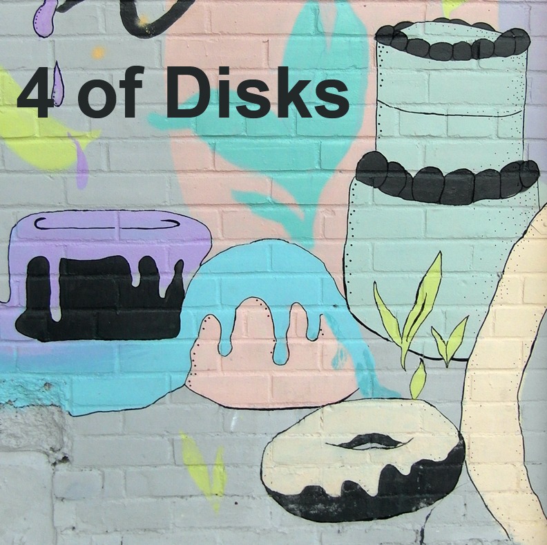 4 of Disks - Toronto Graffiti Tarot