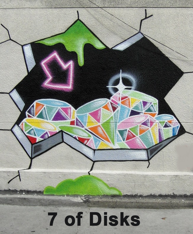 7 of Disks - Toronto Graffiti Tarot