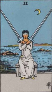 2 of Swords from the Rider Waite Smith Taort