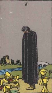 5 of Cups from the Rider Waite Smith Tarot