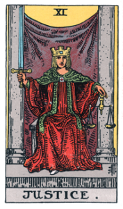 #11 - Justice from the Rider Waite Smith Tarot