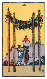 4 of Wands from the Rider Waite Smith Tarot