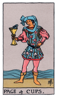 Page of Cups from the Smith Rider Waite Tarot