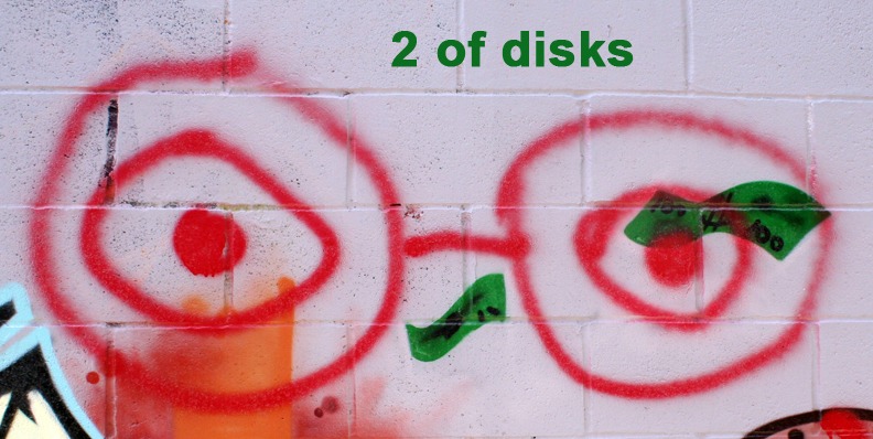 2 of Disks - Toronto Graffiti Tarot